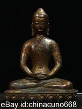 10.8" Old Tibet Bronze Gilt