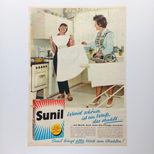 1961 XL Sunil Waschmittel Waschpulver  Werbeanzeige Werbung Reklame Advertising