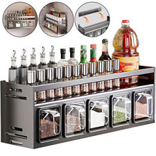 Gewürzregal Wandregal Küchenregal Aluminium Hängend Gewürzhalter mit Gewürzboxen