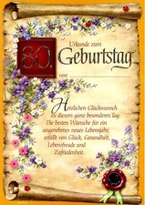 URKUNDE Karte A4 zum 80