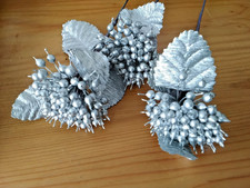 Kunstblumenzweig silber, 30 cm