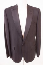 DOLCE & GABBANA Herren Smoking Sakko Jacket Gr. 54 A Drop 7 R  Schwarz-Grau Woll