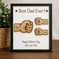 Bester Papa Fauststoß Schild, personalisierte Geschenkidee aus Holz für Ihn Vatertag Deko