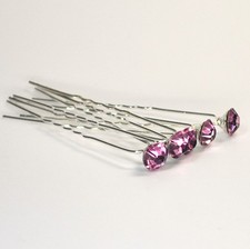 Set 5 Haarnadeln Hochzeit Braut Haarschmuck Strass Kristall Haarpin lila