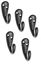 Mantelhaken Garderobenhaken Einzel Kleiderhaken schwarz matt Wand Haken Set