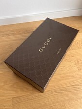 Original GUCCI Schuhkarton Schuhschachtel Box Deko - GG Logo Braun Gold