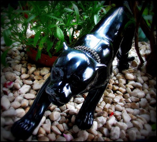 Skulptur panther mit - skulptur+"panther,