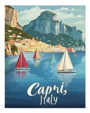 Capri italien reiseplakat - capri,