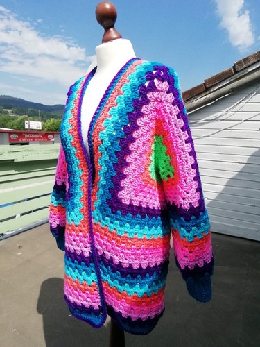 Häkeljacke hexagon cardigan - *,