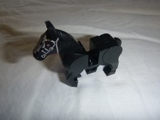 Klemmbausteine Pferd schwarz mit beweglichen Hinterbeinen kompatibel mit Lego 