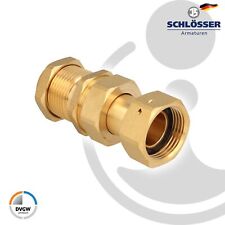 JS Wasserzähler Verschraubung mit Schiebestück, Messing blank