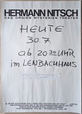Poster Plakat - Hermann Nitsch - Das Orgien Mysterien Theater - Lenbachhaus 1984
