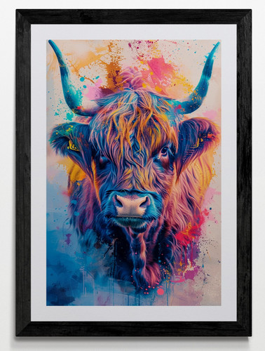 Highland cow gerahmtes - highland,