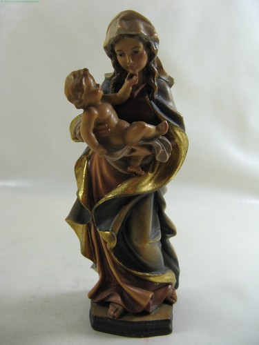 Holzfigur madonna mit kind - mit,