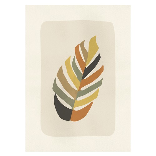 Wandbild clay leaf - clay,