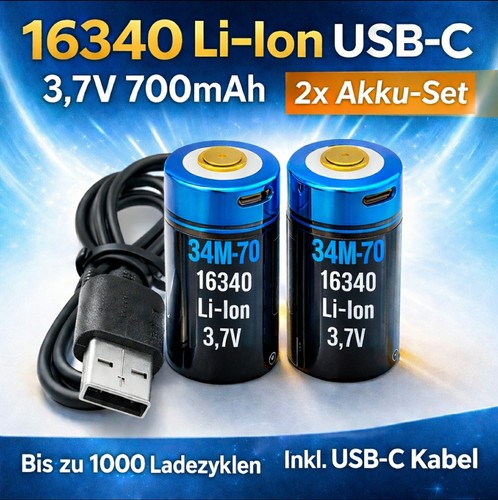 16340 akkuzelle 7v 700mah - 16340, 3,7v