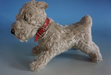 Alter Steiff Hund Dog Fox Terrier Plüschtier grau  (0523-017)