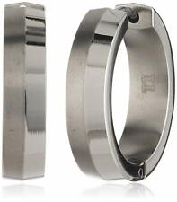 Pure Grey Creolen Titan 3013 , halb mattiert + halb poliert Ø 19 mm Damen Herren