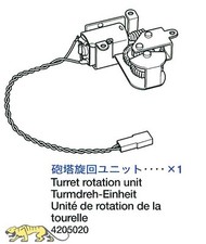 Tamiya 4205020 Turmdreheinheit für Tamiya RC-Panzer - 1:16