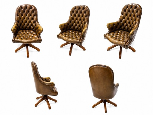Chesterfield ledersessel - ledersessel, –