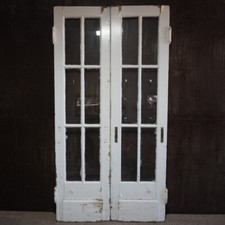 Alte Pendeltür KINO Tür um 1920 / Holz / Lichtausschnitt H249 B129,5 S4,5cm