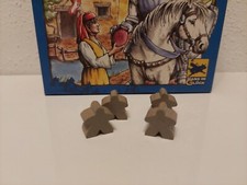 Carcassonne Figuren Meeple 4x GRAU altes Layout