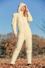 Ivory cable knit catsuit