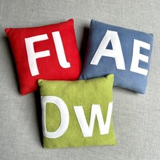 3er Set Adobe Flash, After Effects & Dreamweaver CS4 Logo Sofakissen 26x26cm neu