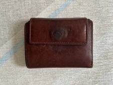 The Bridge Damen Portemonnaie, Klassisches Bridgeleder, Rotbraun