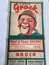 Poster Circus Grock,Veranstaltungsplakat Grock,Circus in Aalen,Schweizer Grock