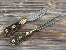 Gamsjaga Fuhrmannsbesteck GJ84 Damast Hirschhorn