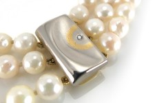 Armband Akoya Perlen + Brillant Top Wesselton/vs 750 Gold [BRORS 13477]