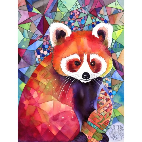 Roter panda modern - modern, polygon
