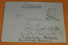 Flak-Abteilung 99 (mot.) Richthofen-Kaserne Pardubitz Böhmen Feldpost Wetzlar 3