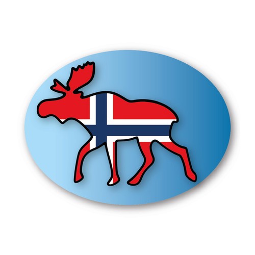 Elch sticker norwegen flagge - norwegen,
