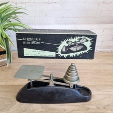 Vintage Luftwaage Briefwaage Postwaage & Gewichte Box Retro