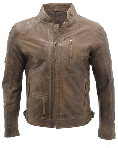 Herren retro biker schafsfell - biker,