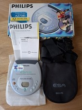 Tragbarer CD Player  Philips AZ 7385 Schwarz Silber OVP Tasche 
