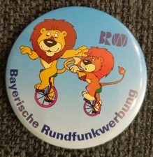 Bayerischer Rundfunk BR Löwe Badge, Pin, Anstecker, Button Rundfunkwerbung