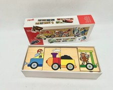 GOKI  Eisenbahn Memo Holzpuzzle Memory Holzspiel Logik Vintage