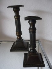 2 Kerzenleuchter Barock Historismus Bronze Kerzenständer 25,0 + 20 cm, 2,068 kg