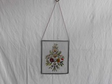 Fensterbild Glasbild Bleiglasbild Kette Bleiglas Glasfensterbild 24,5 x 19,7 cm