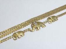 333 Gold 8K Gelbgold 7,13 g Halskette 46,5 cm Diamant Elefant Collier Kette 6472