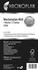 CHRONOPLAN Wochenplan 2026 1 Woche/2 Seiten Midi Zahlen
