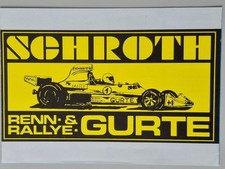 Schroth Renn- und Rallye-Gurte Verkaufsprospekt 1970/80er-Jahre 4 Seiten