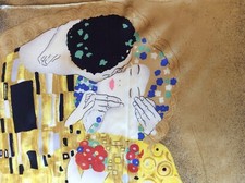 Klimt "Der Kuss" Seidenbild / Seidenschal