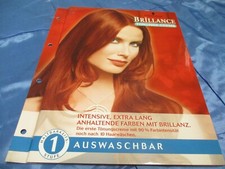 Schwarzkopf Werbung , Tönungs - Creme  - Farbkarte , Haarfarbe  Brillance  / 002