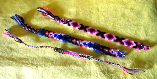 3er set armband stoffarmband - 3er,