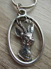 Jagd / Trachten / Hut  Schlüsselanhänger: Reh - Kopf Geweih - edel !!!