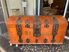 Barock runddeckel truhe eiche - truhe,